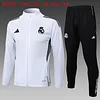 Joyfball 2025/2026 Kids Size Real Madrid Long Zipped Jacket White Football Jersey 1:1 Thai Quality 