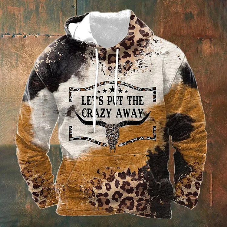 Wearshes Men's Let's Put the Crazy Away Print Casual Hoodie