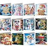 12Pcs DIY Diamond Painting Greeting Card with Envelopes&Tools Diamond Painting Greeting Card Set Multi Purpose Creative Birthday & Thanksgiving Card Kit