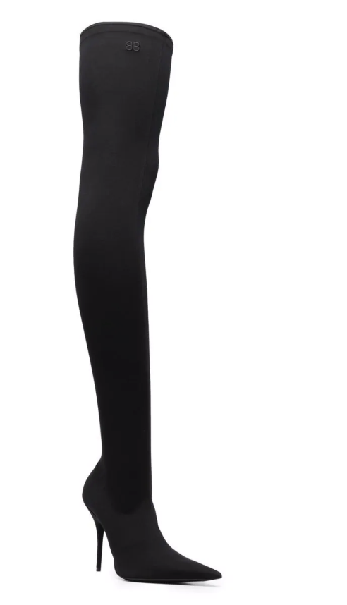 Custom Made Black Thigh Boots Stiletto Heels Vdcoo