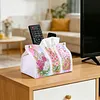 DIY PU Diamond Painting Tissue Box Kit Desktop Tissue Holder with Rhinestone Diamond Desk Decorative Tissue Box for Adults Desktop Storage Organizer (flowers)