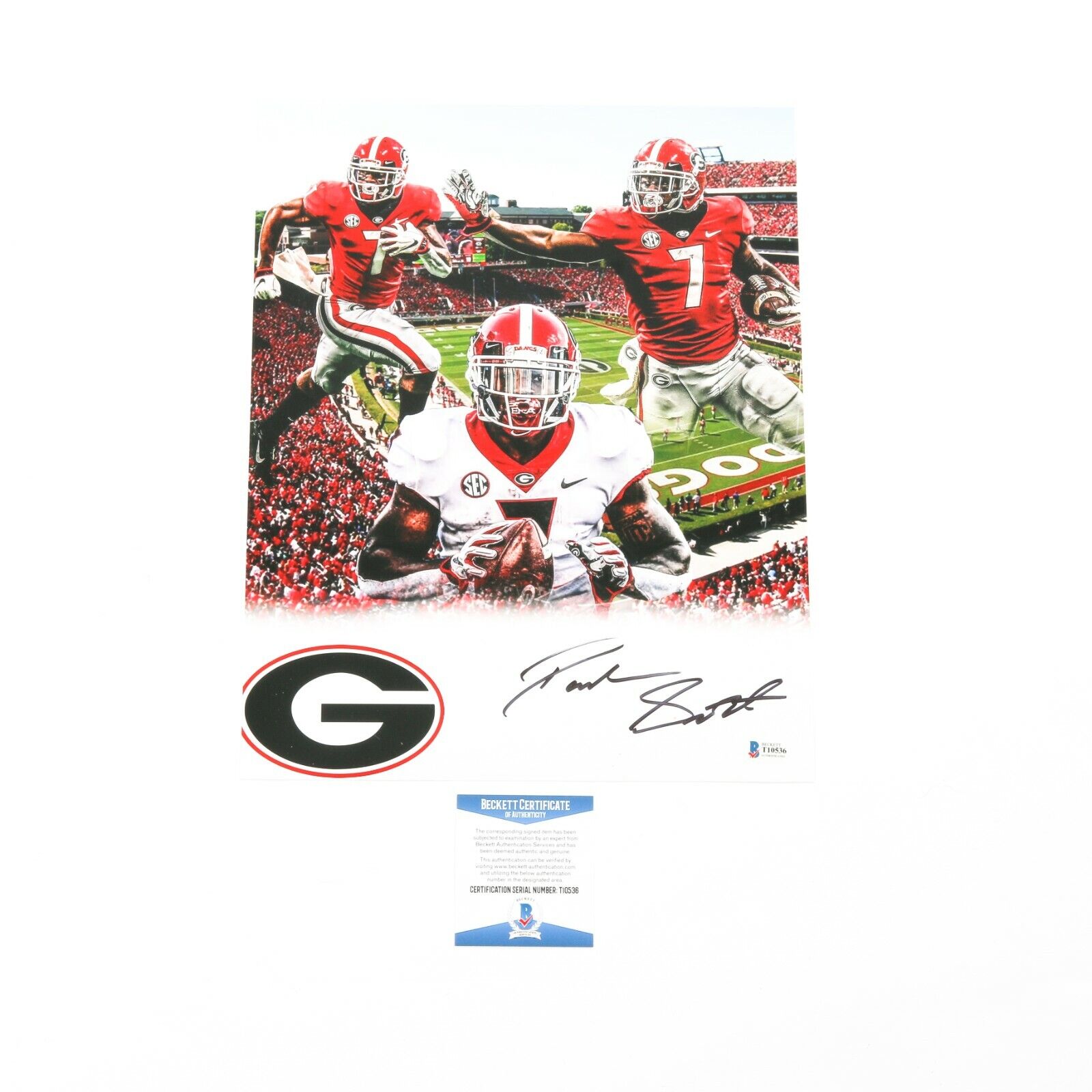 D’Andre Swift Signed 11x14 Photo Poster painting Georgia Bulldogs Autograph Lions Beckett Coa