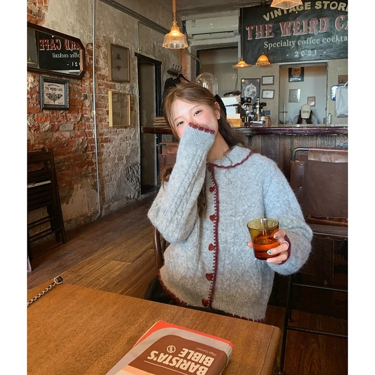 Athvotar Athvotar Buckle-Colored Sweater Cardigan 2025 Autumn And Winter New Korean Temperament Soft-Crein Knitted Coat Top