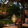 Solar Lantern Outdoor Garden Hanging Light Iron Hollow Design