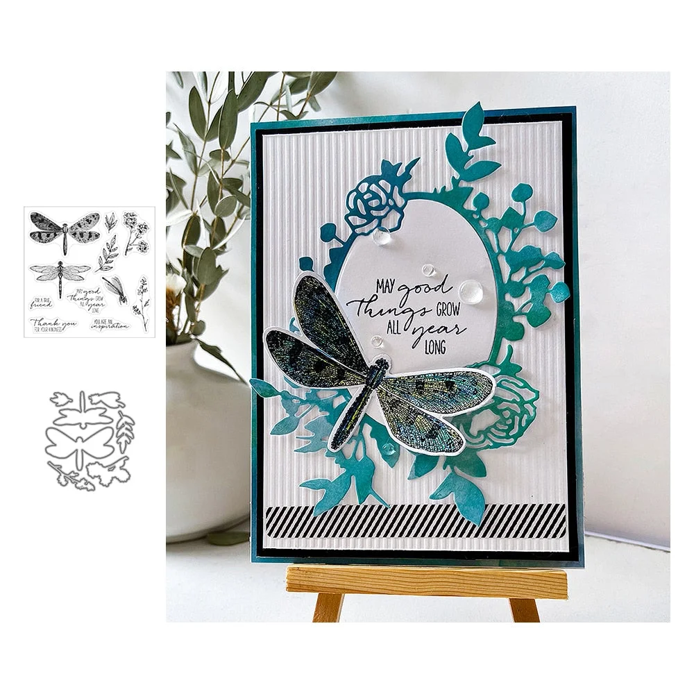 Dragonfly Dreams Stamps Cutting Dies Templates for DIY Scrapbooking Album Transparent Silicone Decorative