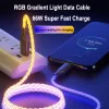 Purely Hand-Made Customized RGB Luminous Data Cable Adapted To Apple Car Fast Charging Cable 30Wmfi Charger Cable Atmosphere Light