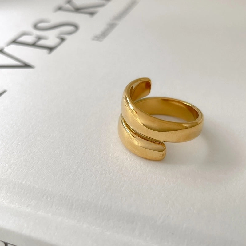 Minimalist Geometric Titanium Steel Plating Open Ring