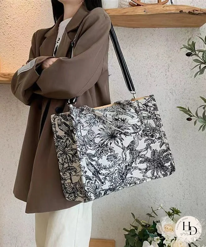 Spring New Jacquard Embroidered Large Capacity Handbag