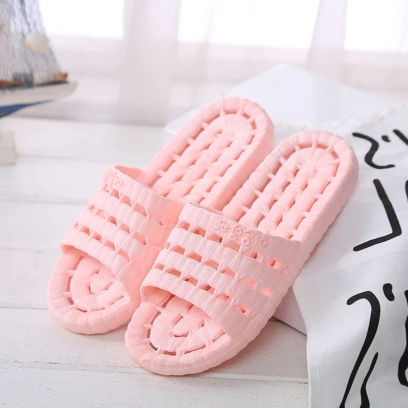 2021 new household bathroom slippers women's summer antiskid men's home plastic soft bottom bath couple women's Slippers