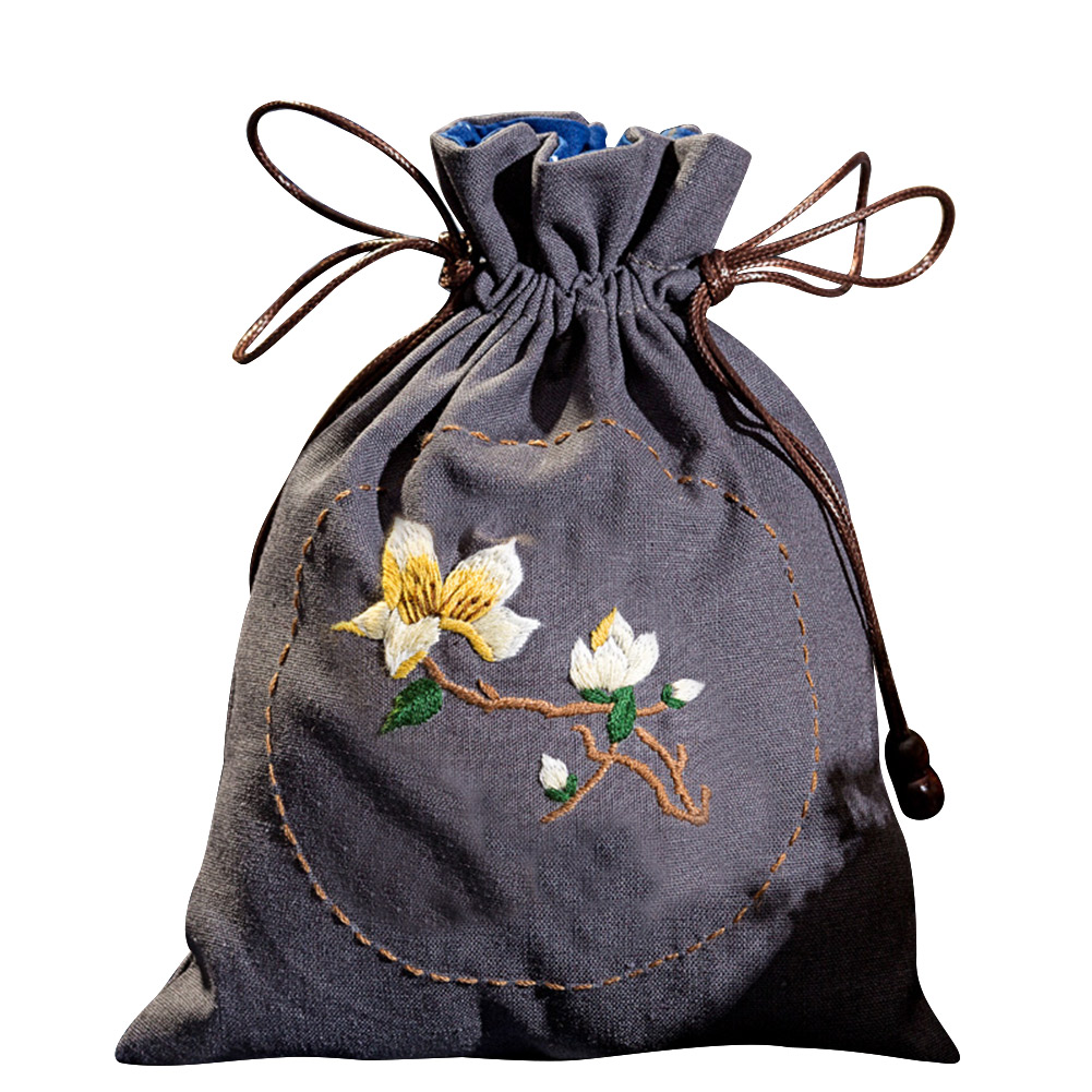 

Magnolia Flower - Cross Stitch Embroidery - Drawstring Wallet, 501 Original