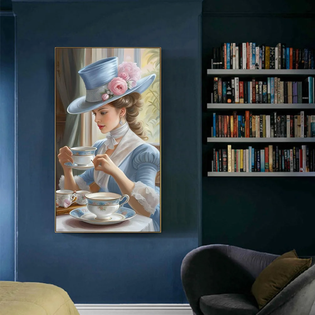 DIY Paint By Number 40*70cm - Lady Having Afternoon Tea