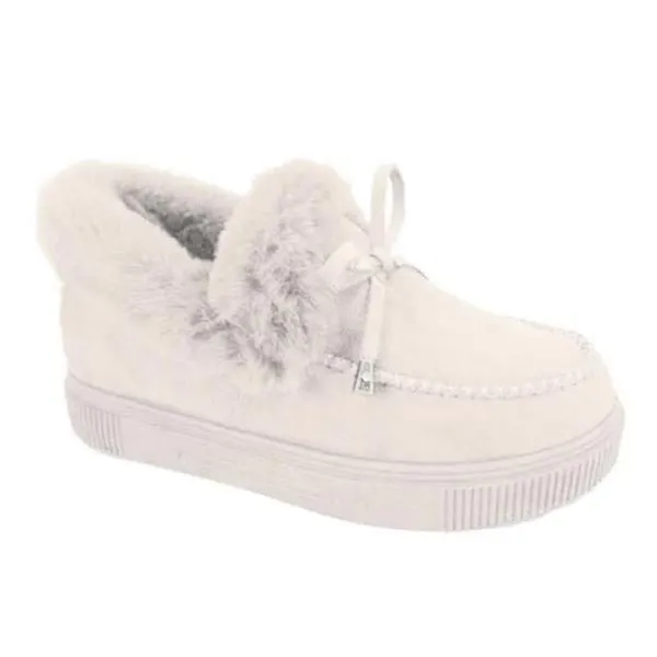 Winter Women Fashion Flat Shoes Suede Women Cute Soft Fur Padded Shoes Slip On Platform Ladies Casual Shoes