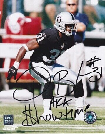 Phillip Buchanon Signed Oakland Raiders 8x10 Photo Poster painting with AKA SHOWTIME Inscription