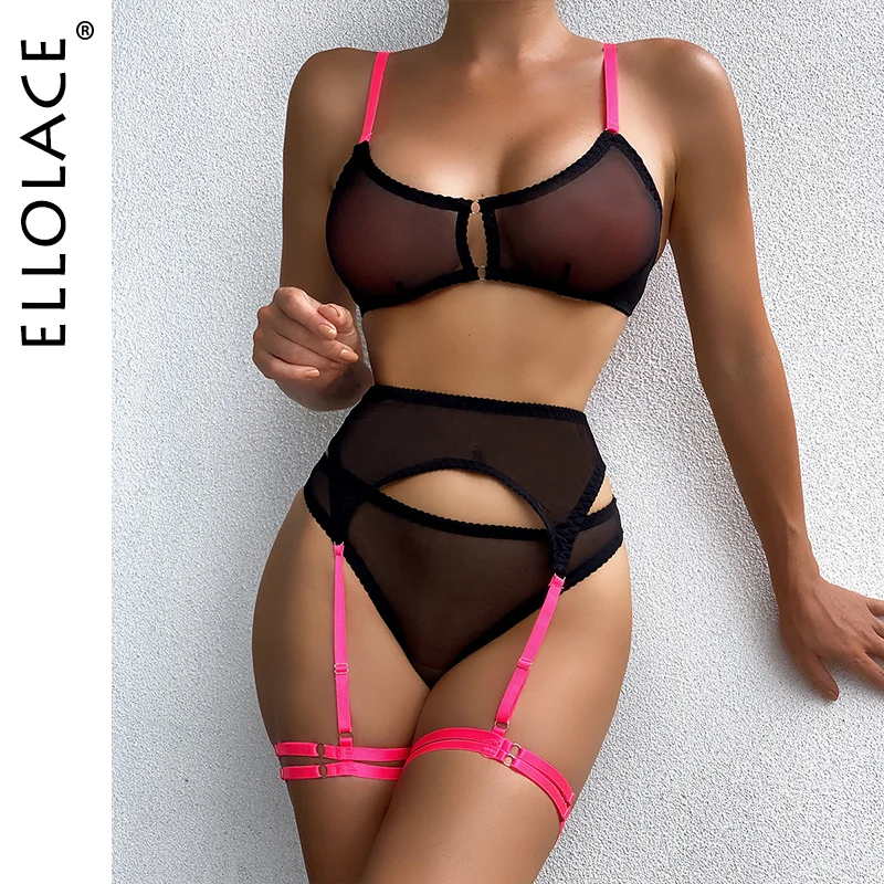 Billionm Ellolace Lace Lingerie Sexy Outfits For Woman Contrast Color Sensual Seamless Underwear Garters Erotic Short Skin Care Kits