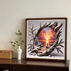 Coucher de soleil cr&eacute;puscule-perceuse ronde peinture diamant-40*40cm