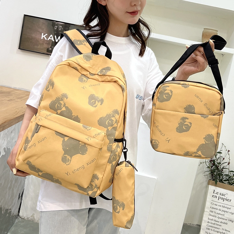 Three-piece Backpack Three-in-one Shoulder Bag Lunch Box Pencil Bag School Bag