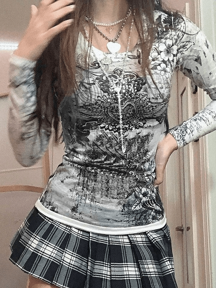 Floral Print Long Sleeve Top
