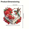 DIY Rose Cake Hummingbird Acrylic Special Shape Diamond Painting Desktop Ornaments