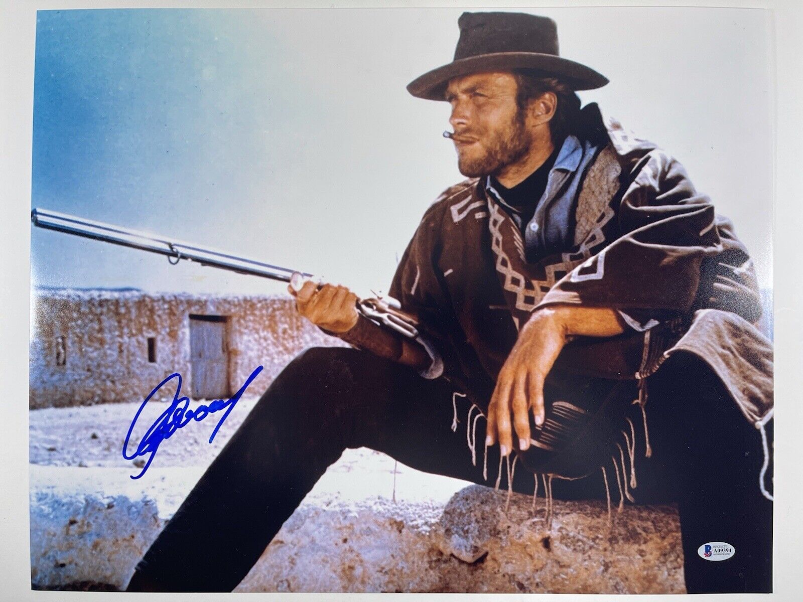 CLINT EASTWOOD SIGNED THE GOOD THE BAD AND THE UGLY 16x20 Photo Poster painting BAS LOA #A09394