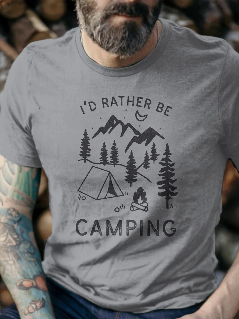 I'd Rather Be Camping Men's T-Shirt in  mildstyles