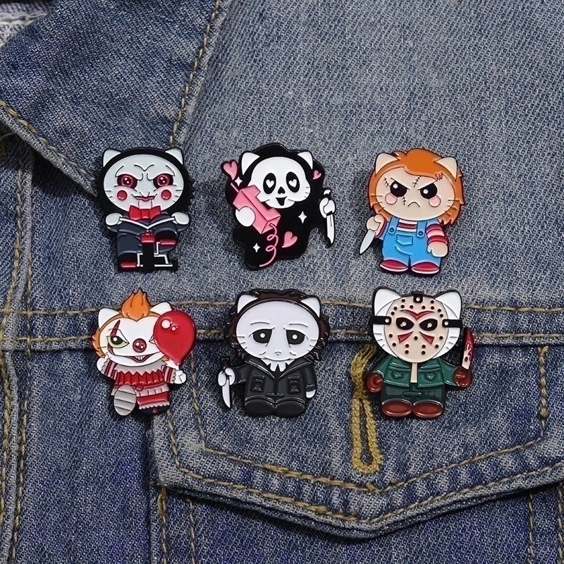 Cartoon Style Cowboy Style Animal Cartoon Character Skull Alloy Stamping Stoving Varnish Plating Women’s Brooches