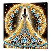 (Pre-Framed)Diamond Painting-DIY Crystal Rhinestone Back View Girl(25x25cm)