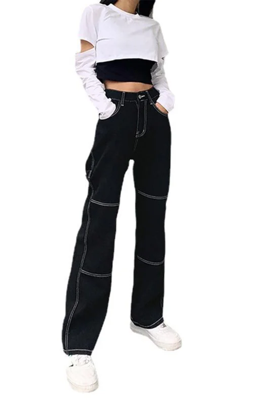 Women's Patchwork Stretch Flared Jeans Flusfy