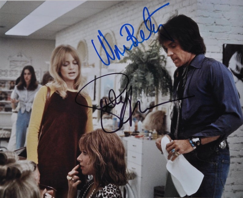 SHAMPOO x2 Goldie Hawn & Warren Beatty 8x10 wCOA