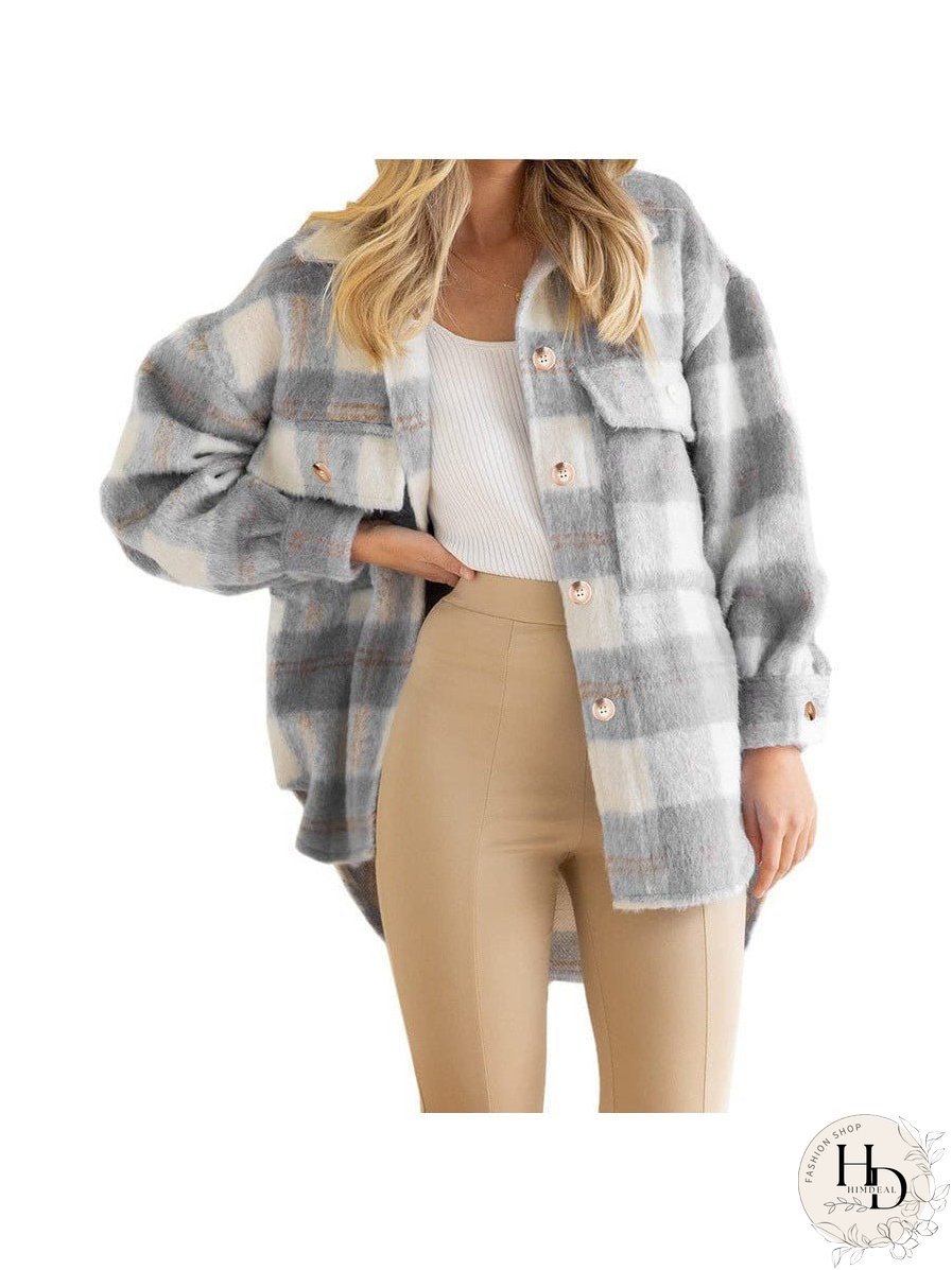 Stylish Plaid Shacket for Women