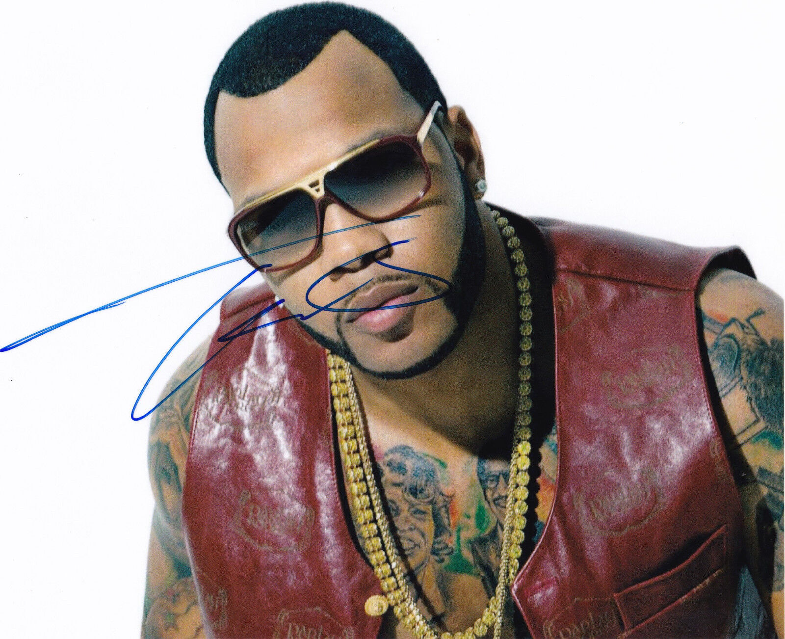 Flo Rida Signed 8.5x11 Inch Photo Poster painting Rapper Rap Tramar Dillard R.O.O.T.S Music