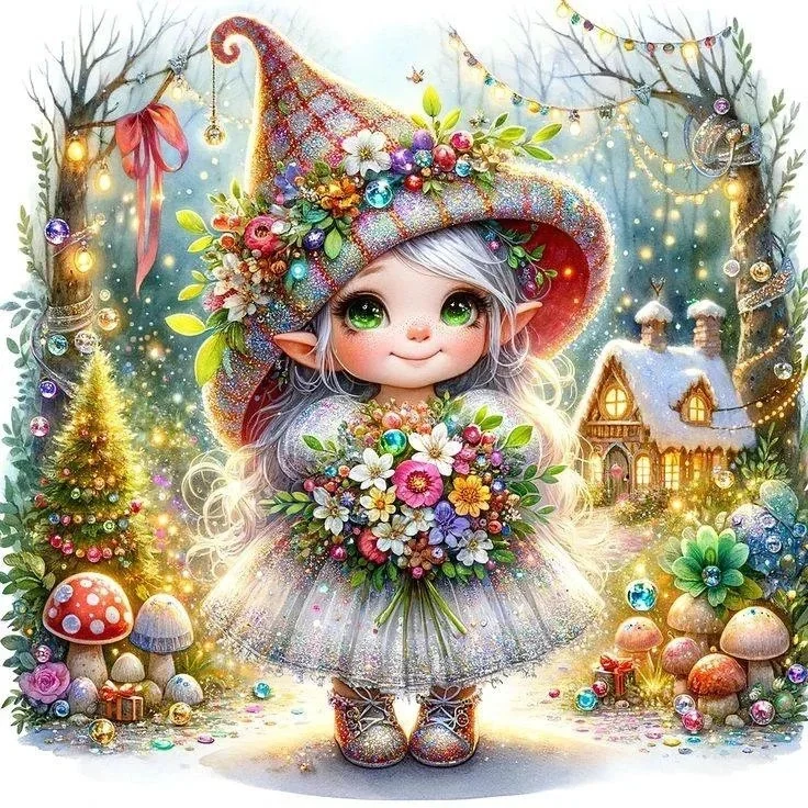 Christmas Tree Girl 40*40CM Full Round Drill Diamond Painting gbfke