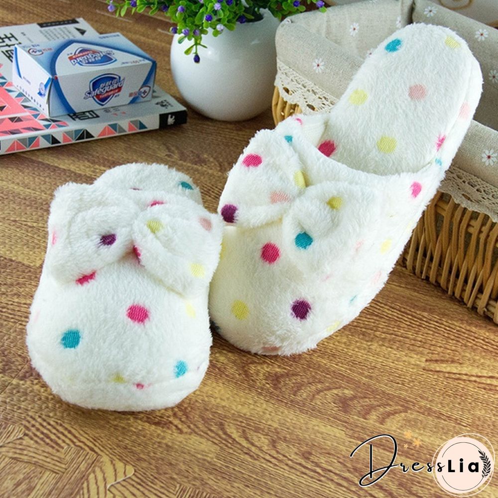 Women Cute Warm Soft Plush Slipper Ladies Home Non-Slip Slippers Indoor Shoes