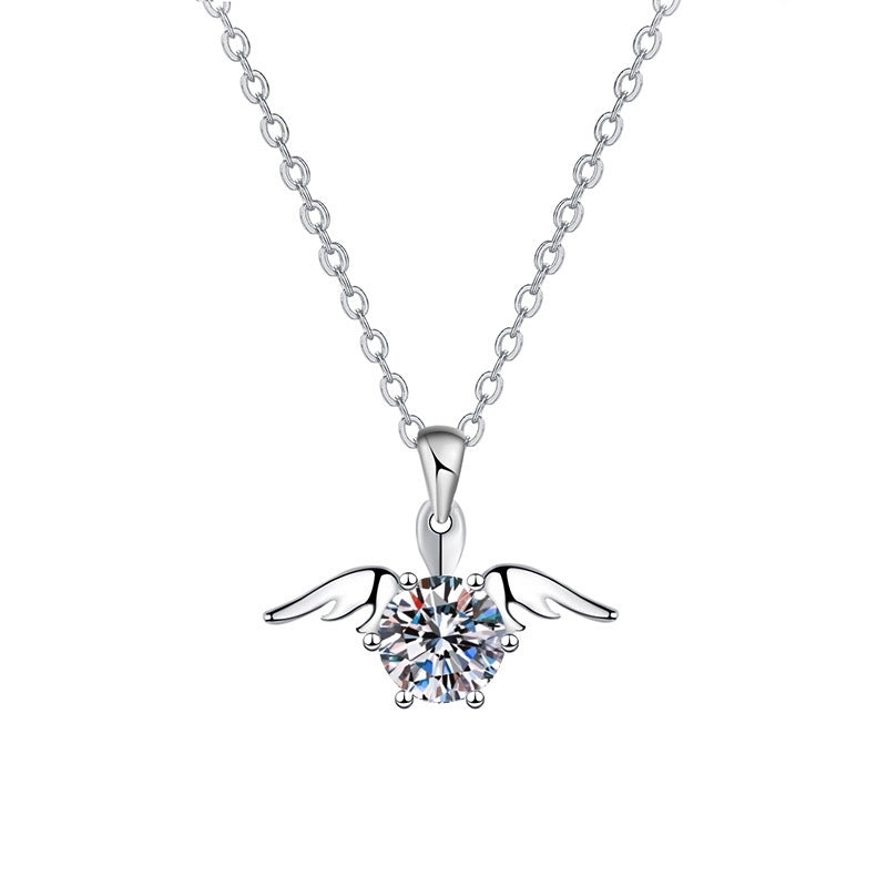 Minimalist Shiny Round Water Droplets Bow Knot Copper Plating Inlay Zircon Silver Plated Pendant Necklace Necklace Pendant