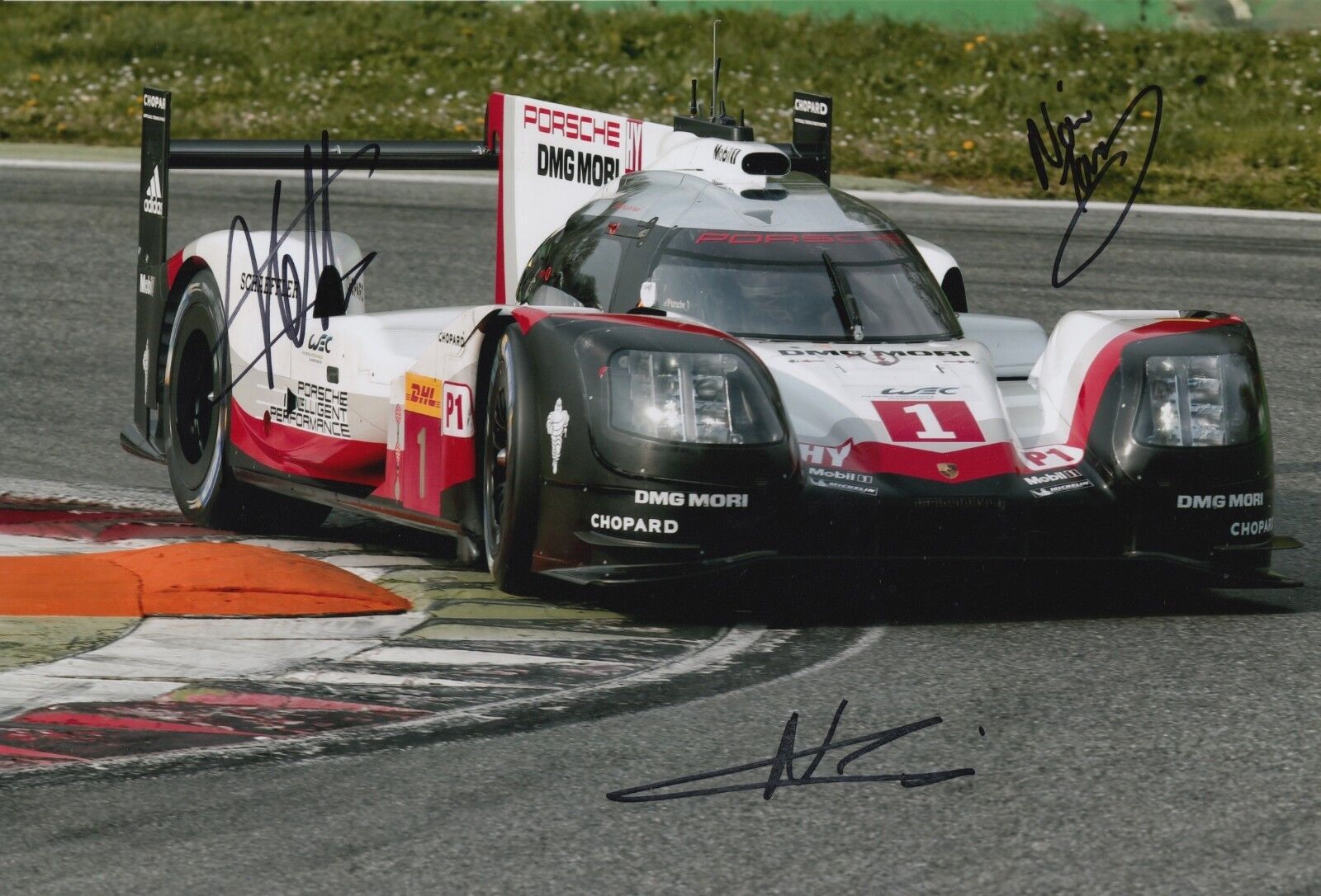 Lotterer, Tandy, Jani Hand Signed Porsche Racing 12x8 Photo Poster painting Le Mans 2017 6.