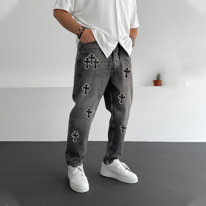 Men's Fashion Print Jeans