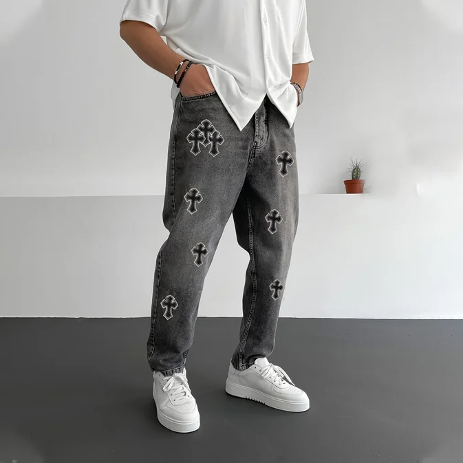 Men's Fashion Print Jeans