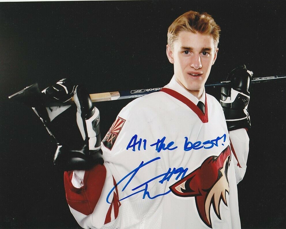 KYLE TURRIS SIGNED PHOENIX COYOTES 2007 NHL DRAFT 8x10 Photo Poster painting 2 ARIZONA Autograph