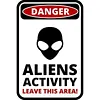 Warning&ldquo;DANGER ALIENS ACTIVITY LEAVE THIS AREA!&rdquo; - Vintage Metal Signs(8*12Inch/12*16Inch) - Warning