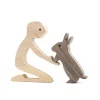 Amoureux des animaux - Ornements de table en bois sculpt&eacute;