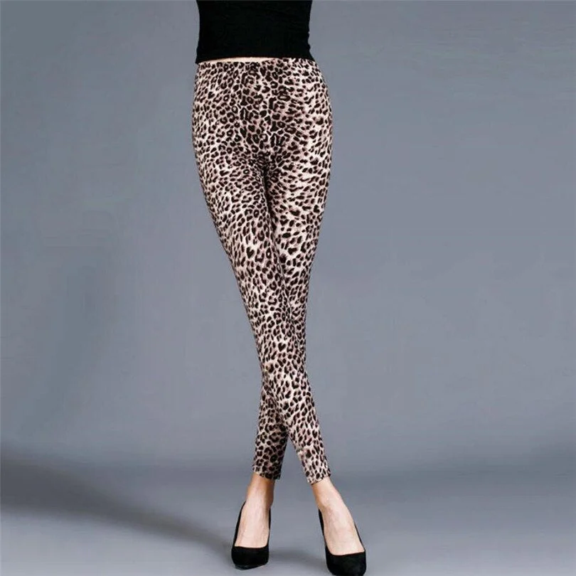 CUHAKCI Leopard Printing Fitness Leggin Fashion Sexy Legging High Waist Push Up Pants S-XXL Size Trousers Woman Leggings