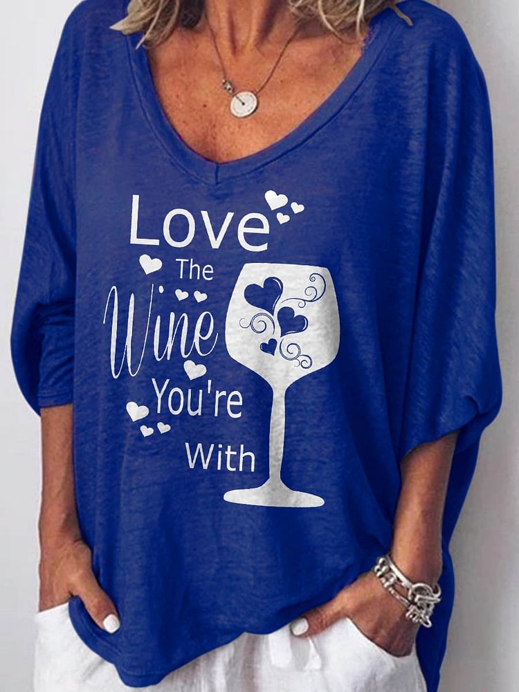 Bestdealfriday Valentine's Day Pattern Casual Long Sleeve Top