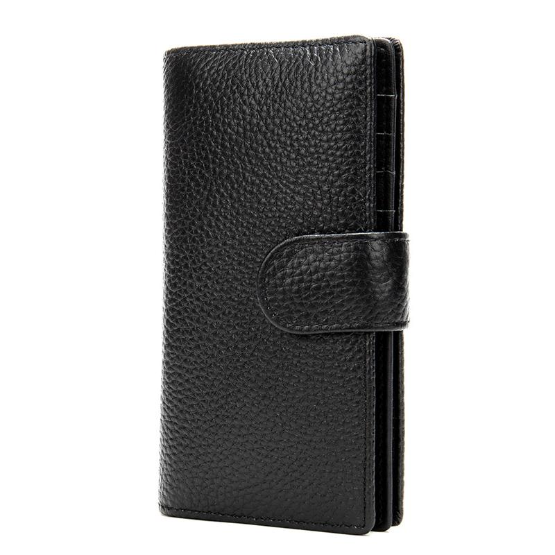 Men's Vintage Style Business Large Capacity Leather Buckle Retro Wallet