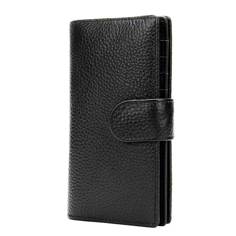 Men's Vintage Style Business Large Capacity Leather Buckle Retro Wallet