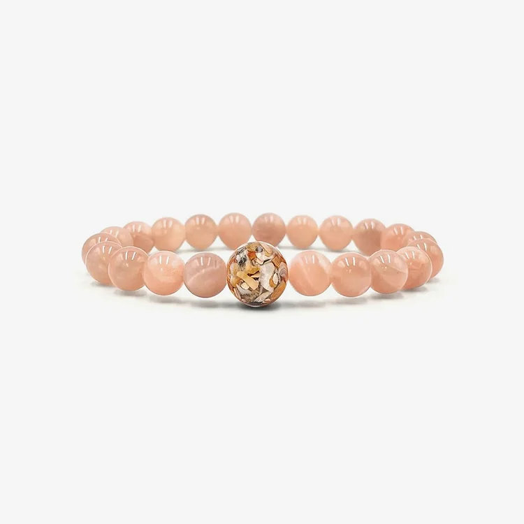 Florida Shells + Sunstone Beaded Bracelet