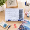 64 Double Buckle Large Clear Bead Organizer Box with Compartments Plastic Storage Boxes Set with Stickers Multifunctional Diamond Painting Storage Containers for Diamonds Seeds Beads Nail Rhinestones