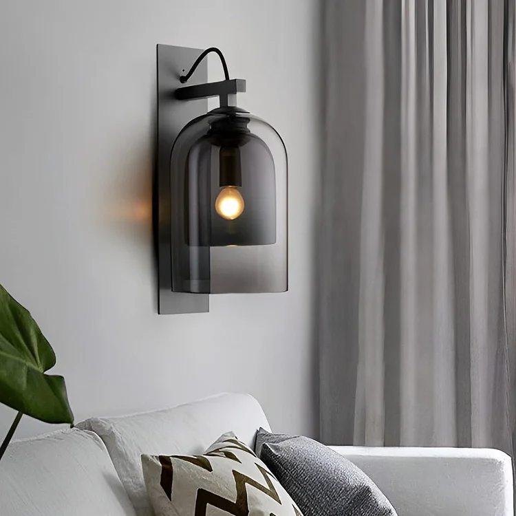 Minimalist Glass Iron Nordic Plug in Wall Lamp Wall Sconce Lighting - Appledas