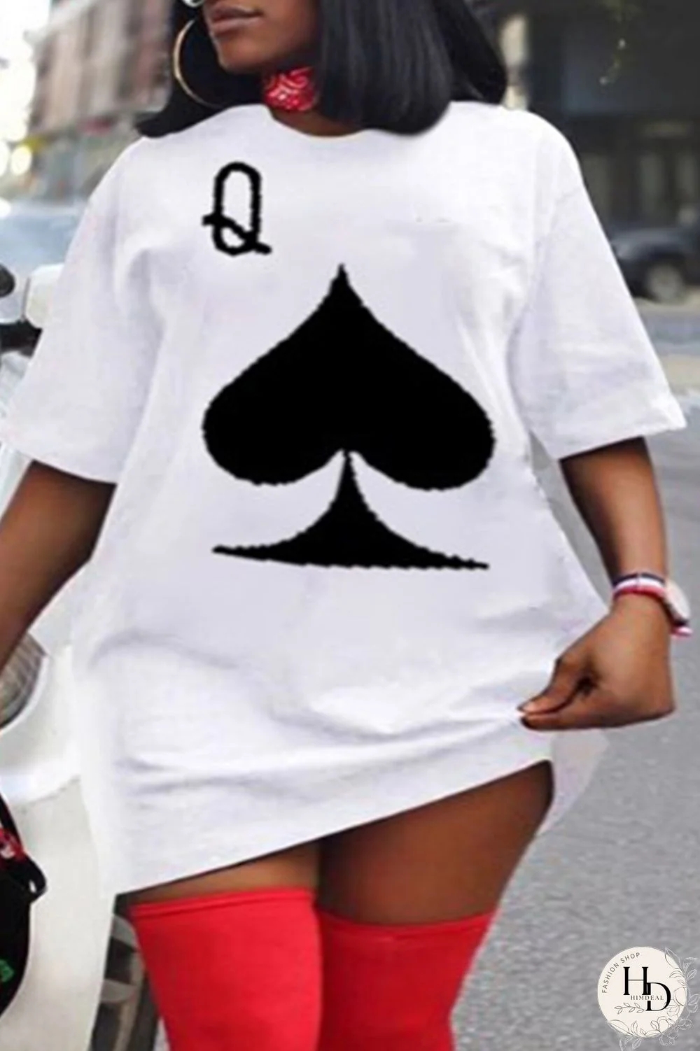 Black Casual Street Print Patchwork O Neck T-shirt Dress Plus Size Dresses