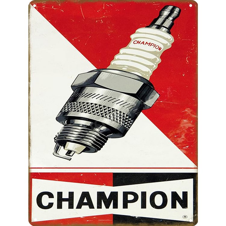 Champion Spark Plugs - Vintage Tin Signs/Wooden Signs - 7.9x11.8in & 11.8x15.7in