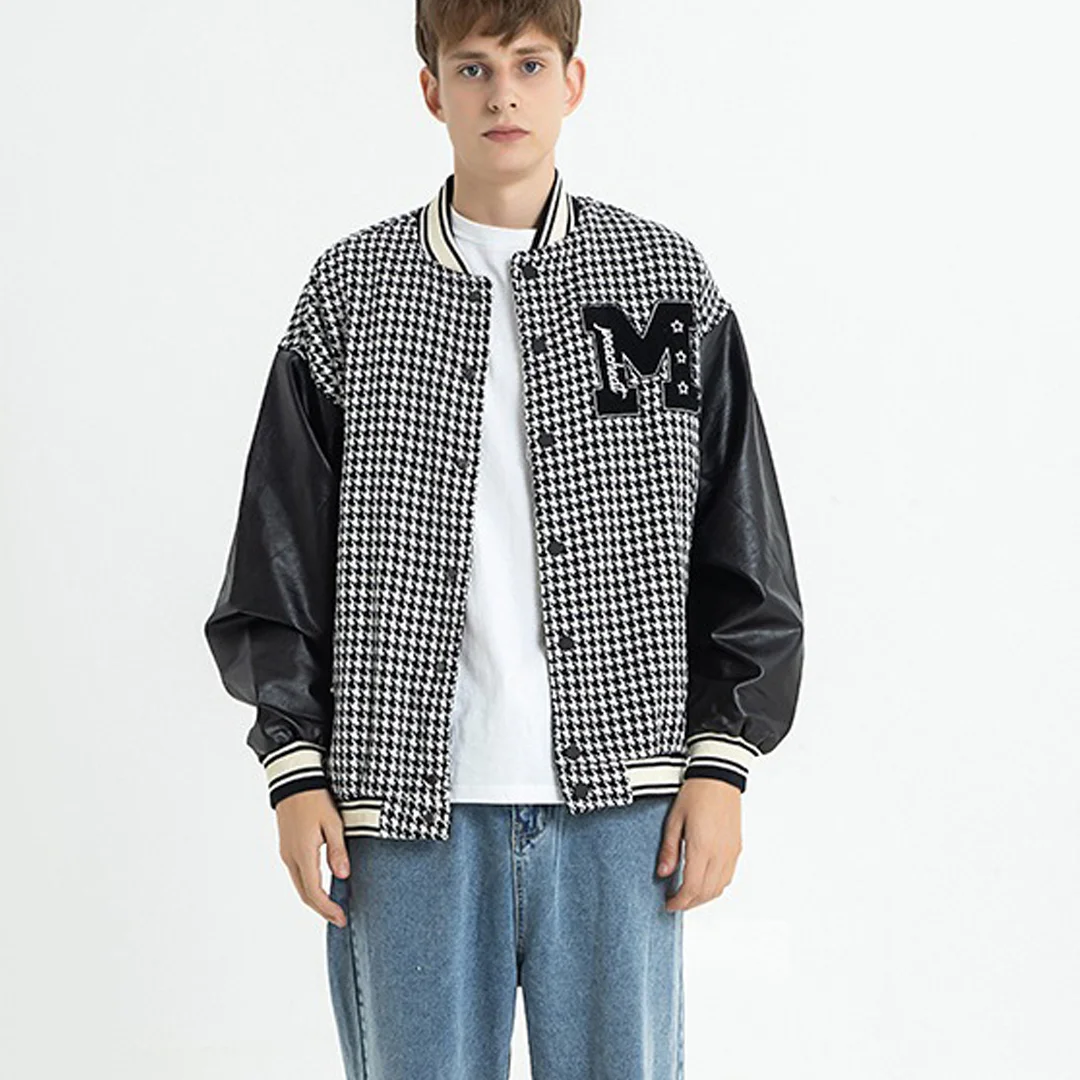 The Chidori check is a buttoned athleisure jacket