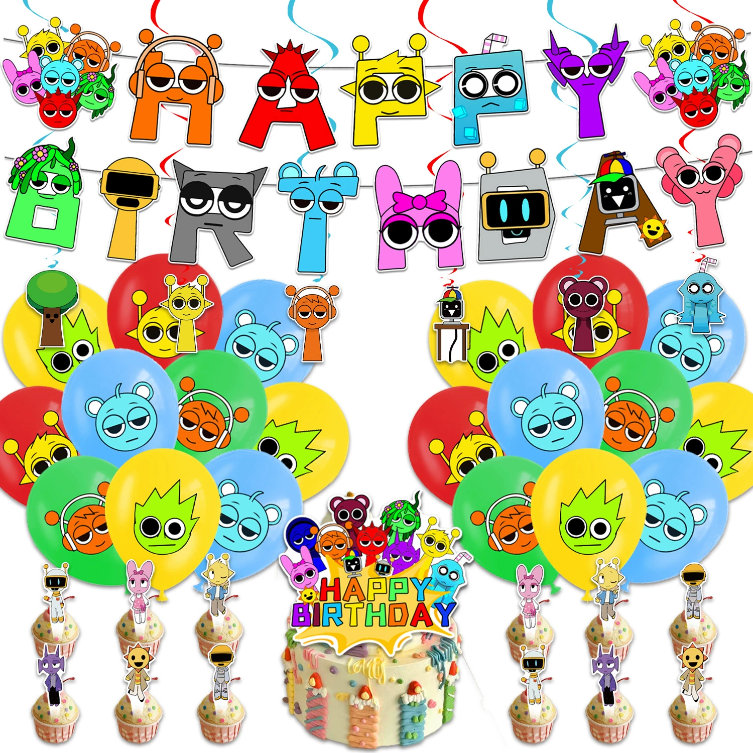 Sprunki Toy | Sprunki Birthday Party Decoration Set